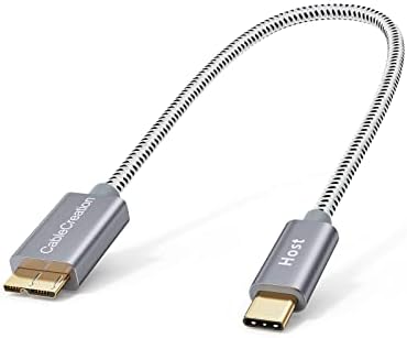 CableCreation USB C to Micro B Cable 1FT - 10Gbps Data Transfer Speed, Braided USB 3.1 Type C Male to Micro B Male Cable for Hard Drives, Space Gray