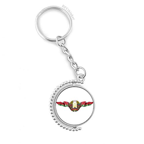 Porte-clés Biélorussie rotatif avec emblème national multicolore 3 x 9 cm