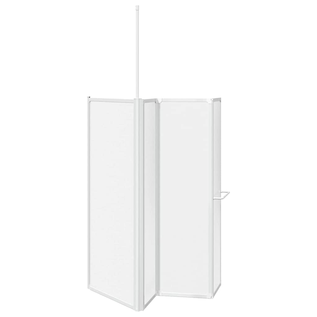Hothingwell Mampara de Baño Esmerilado 120 x 70 x 137 cm Aluminio | 4 Paneles Plegables, Sello de Goma Inferior, Aluminio y Polipropileno, Control de Salpicaduras