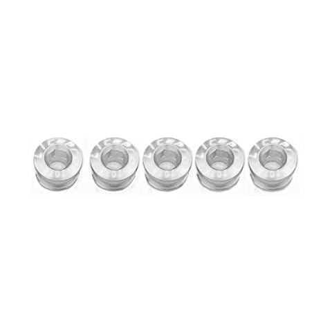 Litepro Anodized Aluminum 6.5mm Bike Bicyle Crankset Crank Set Single Chain Ring Bolt Set with Nuts Silver Cover