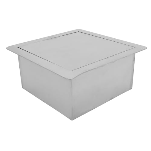 Ipetboom Tapa de Basura Empotrada de Acero Inoxidable Abatible para Encimera Tamaño Cuadrado Diseño Integrado para Cocina y Baño Cubierta de Bote de Basura Comercial Control de