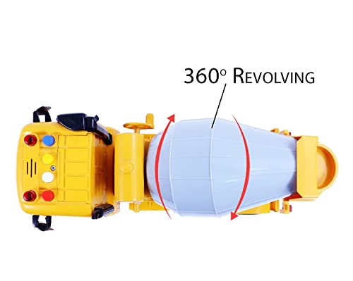 Image of Friction Powered Cement Mixture Trucks Toy for 3+ Years Old Kids Boys Girls Concrate Mixture Construction Truck with Light Music Pull Back Vehicle (Multicolor)