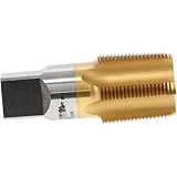 Hertel High Speed Steel Standard Pipe Tap, 1-1/4-11-1/2 NPT, 5 Flutes, TiN Finish, 1-3/4