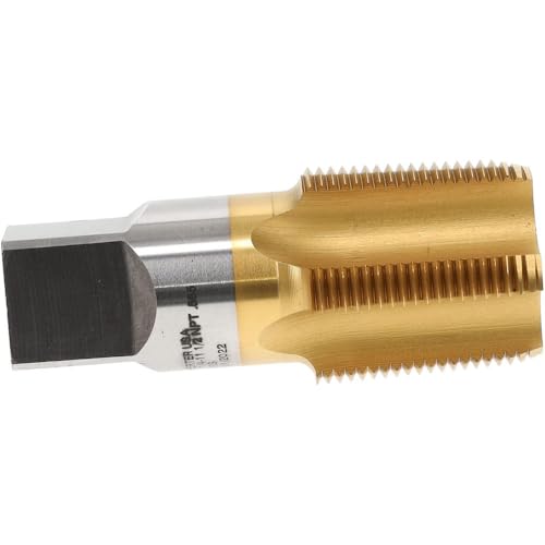 Hertel High Speed Steel Standard Pipe Tap, 1-1/4-11-1/2 NPT, 5 Flutes, TiN Finish, 1-3/4