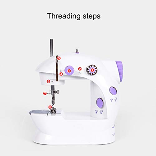 Machine à coudre pour débutants multifonction électrique et compacte blanche - 4