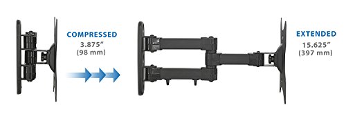Mount-It! Swivel Full Motion Articulating Tilting TV Wall Mount, Computer Monitor Mount, Corner Bracket for 23-42 inch Screen TV (VESA up to 200x200mm), 66 lb Capacity, Black