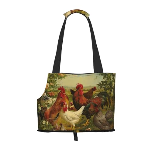 Sac de transport petits chiens anti-griffes imprimé basse-cour - 2