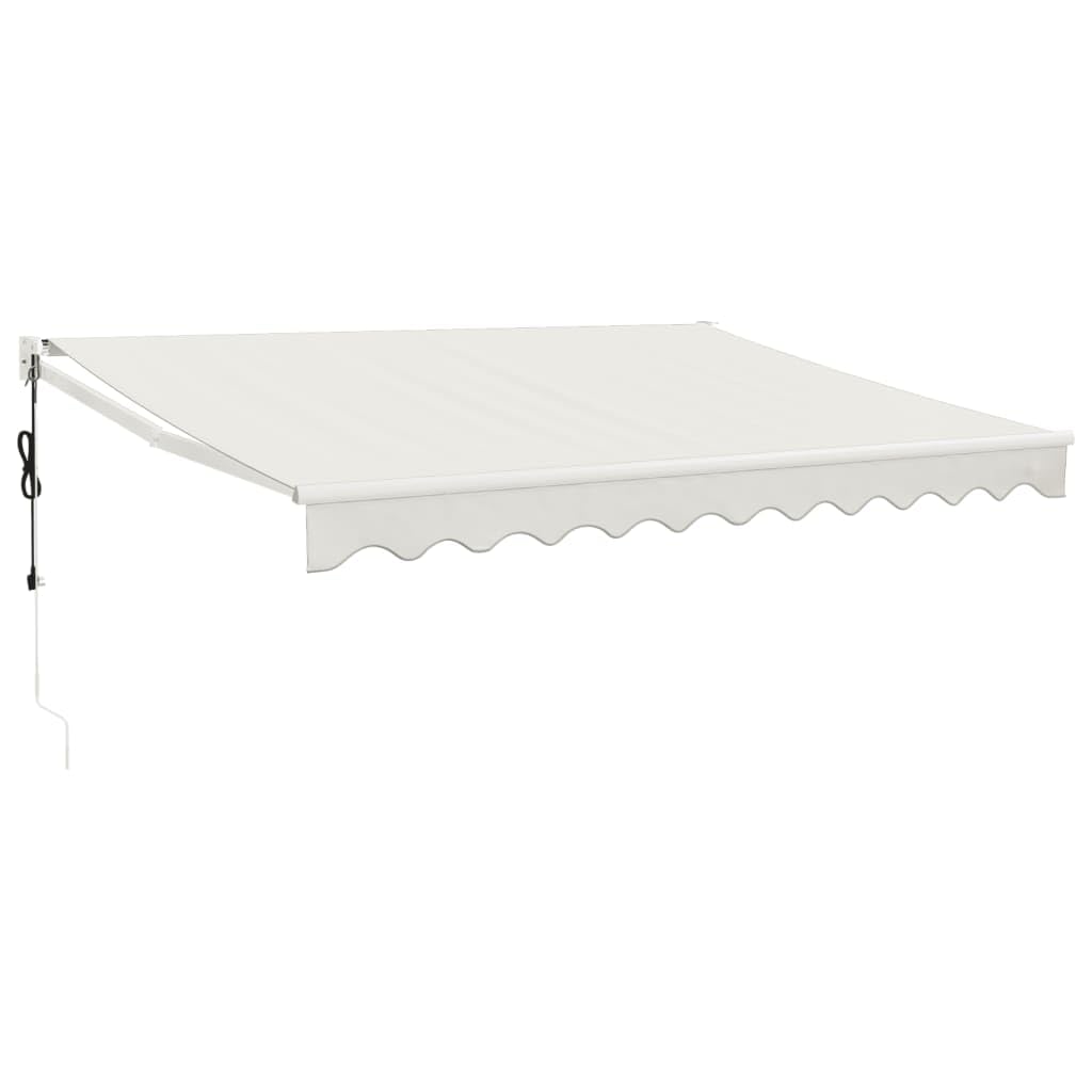 Brokky Toldo Motorizado 3.5 x 2.5 m Toldo Articulado Eléctrico con Mando a Distancia para Terraza, Jardín-Crema-3.5 x 2.5 m-Marco Blanca