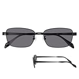 [藤田光学] 偏光サングラス メンズ レディース 人気 uvカット 99.9 軽量 ブランド ボストン ウェリントン ブラック グレー 運転 (メタル偏光)