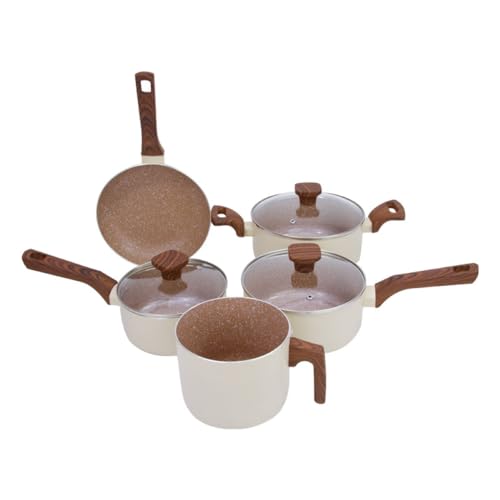 Mimo Style Jogo de 5 Panelas Alumínio Indução Pratic Cook Crema