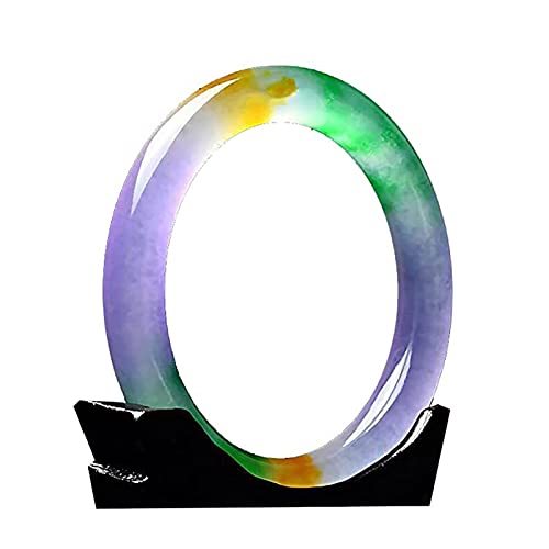 Bracelet jonc en jade authentique tricolore 54mm à 64mm pour femme