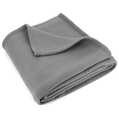 Linnea Couverture Polaire 240x260 cm Isba Gris Acier 100% Polyester 320 g/m2 traité Non-feu