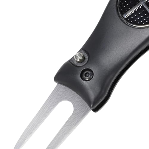 RNXRZANK 2xGolf Tool Golf Fork Folded Lightweight Metal Portable Lawn Repair Prong Green Fork for Practice Golfer Stadium Supplies