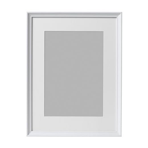IKEA Knoppband ram i vit; inkl. passepartout; (30 x 40 cm)