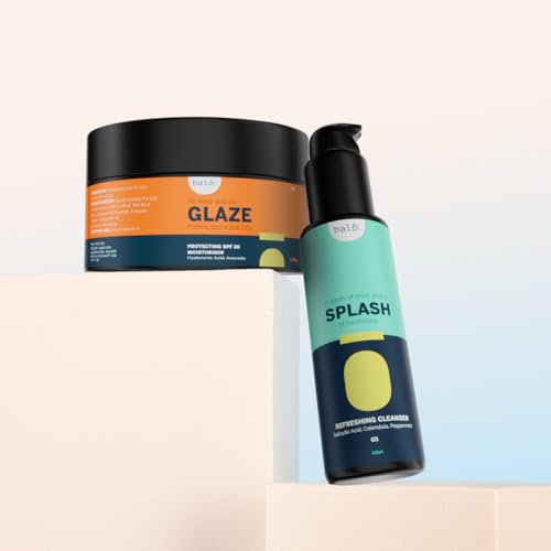 Image of Post Headshave Care Essentials Duo for Men | Splash (Scalp & Face Wash) 100ml, Glaze (Scalp & Face Moisturizer Sunscreen SPF 30) 100g | Shaved Skin & Head Shave
