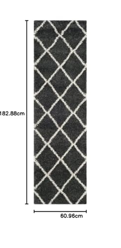 Image of Handwoven Microfibre 3D Rug for Living Room (Grey & Ivory, 2 X 6 Feet (Runner), Microfibre)