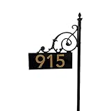 ADDRESSES OF DISTINCTION Black Charleston Address Post with Reflective Numbers – 48” Tall Customized House Marker - Double Sided to Help Emergency Vehicles Find Your Home