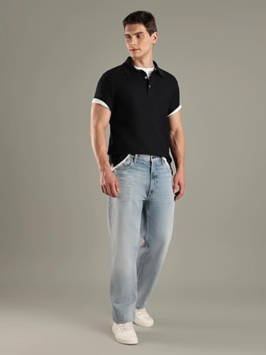 Image of Solid Slim-Fit Cotton Polo T-Shirt