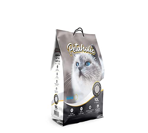 Image of Petaholic Active Carbon cat litter100% Natural | Dust Free | Super Absorbent | Chemical Free | ((10L) (Pack of 1) (Pack of 1)