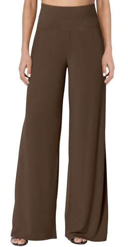 JZC Women's Palazzo Lounge Pants Stretchy Wide Leg Casual Pants Comfy High Waist Flowy Pants S-3XL