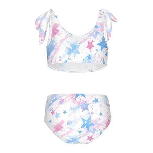4th July American Independence Day Watercolor Girl Two Piece Kids Bikini Set Quick-Dry Swimsuit Swimwear Adjustable2