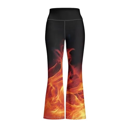 Image of Girls Leggings Floral Print High-Waisted Flared Pants 5-14 Years