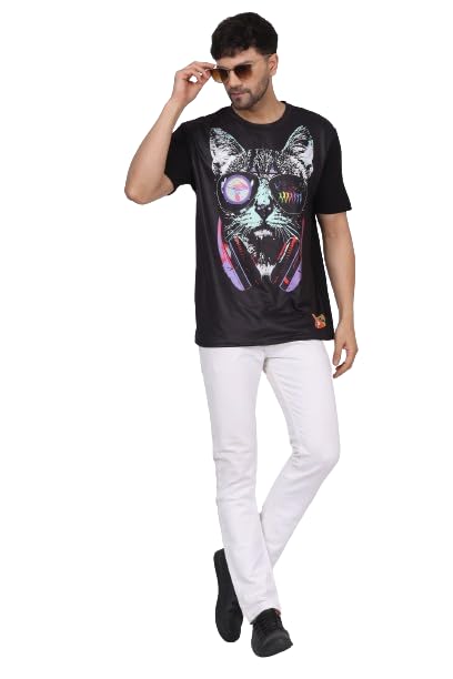 PsychedelicInsane | Exclusive Edition Multi Color | Digital Printing | PSY DJ Pussy | UV Glow | Classy Fit T-Shirt