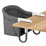 WeierDa Hook On High Chair Portable & Foldable for Babies 6-36 Months Attach to Fast Table Clip On High Chair with Travel Bag - Compact Baby Feeding Seat for Home Dining & Travel (Grey)