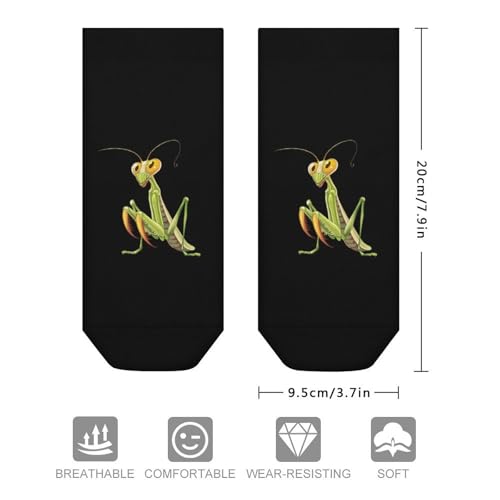 Praying Mantis Insects Ankle Socks Low Cut Casual Athletic Sock Funny Print No Show Sock for Men Women2