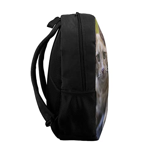 Sac d'école adolescent imprimé 3D chat grand format 17 pouces - 3