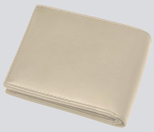 Image of WILD NAPA RFID Protected Brown Genuine Leather Wallets for Men (B-Beige)