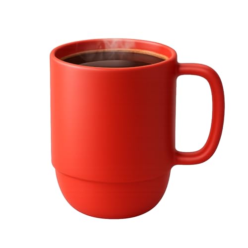 JapanBargain, Japanese Plastic Mug 1 Pack 12oz BPA-Free Non-Toxic Unbreakable Camping Coffee Tea Milk Juice Water Mug Made in Japan Dishwasher & Microwave Safe, Red