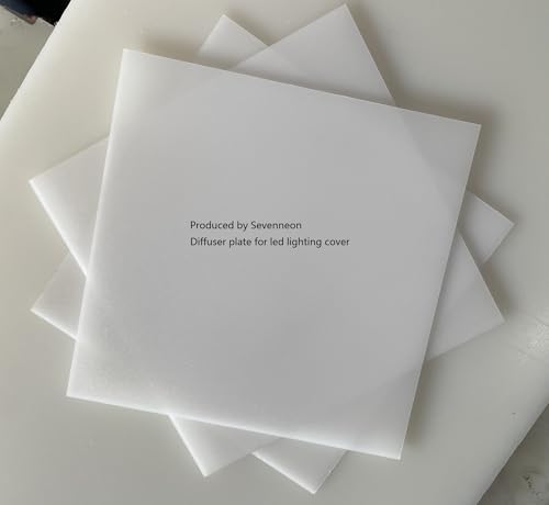 XLJP 1PC Thick 1.4MM Opal Frosted Cast Milky Double-Sides Matte PS Diffuser Sheet/Panel/Plate for LED Light Cover(200x200x1.4mm)