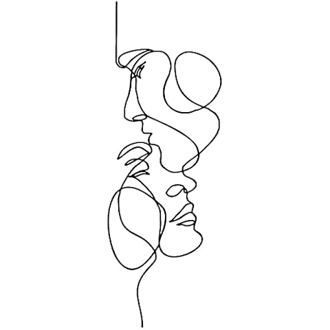 Ghopy Wall Art Decor Minimalist Facial Line Metal decor Abstract Modern Home Hanging Wall Sculptures for Bedroom Office Cover