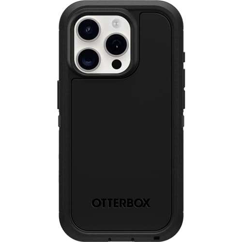 OtterBox iPhone 15 Pro (Only) Defender Series XT Case - Black, screenless, Rugged, Snaps to MagSafe, Lanyard Attachment by OtterBox - Used condition - US$28.05
