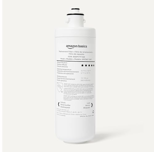 Image of Amazon Basics Under Sink Water Filter System, NSF /ANSI 42 & 372 Certified, Easy Twist-and-Lock Design, 11,000 Gallons, 1 Year Service Life, White