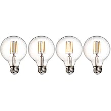 KLED LED Vintage Edison Bulb, Dimmable, G80/G25 8W 70W Equivalent, LED Filament Bulb, 750 Lumen, 2700K Warm White, Medium Base E26, CRI 85+, 110-120v, UL-Listed 4 Pack 8