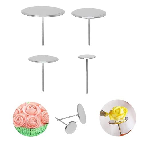 Lot de 4 clous en forme de fleur, 4 tailles pour décoration de gâteau, accessoire patisserie professionnel