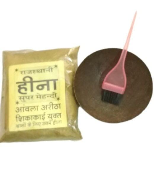 AQUANERO+ Iron Bowl for Henna Mixing with Brush and Rajasthani Henna -250 gram (Same as Show in pic) with 1 Pair of Hand Gloves for Hair Colour-picture-42