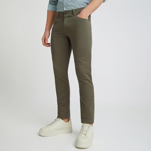 Image of Colorplus Contemporary Fit Dark Blue Trouser for Men
