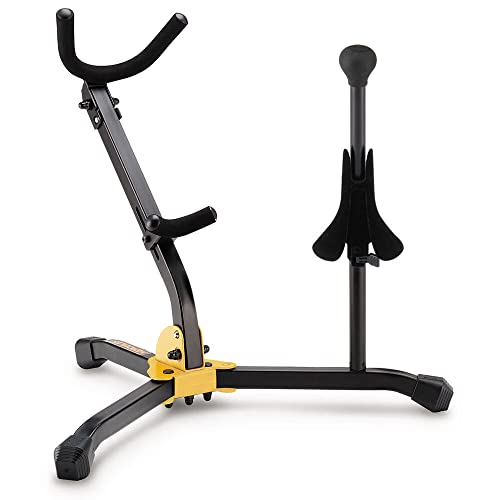 Hercules Stands DS533BB Alto/Tenor Saxophone Stand with Soprano Sax Peg