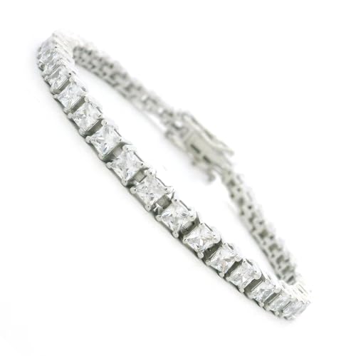 Image of 925 Sterling Silver Adjustable Tennis Bracelet for Women | Sparkly Crystal Design | Stylish Jewellery Gift for Her