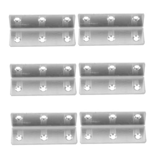 OUNONA 6pcs Corner Code Holder Angle Brackets Right Angle Bracket Corner Braces Metal Brackets for Wood Black Shelf Brackets Wood Bracket Cupboard Corner Bracket Stainless Steel