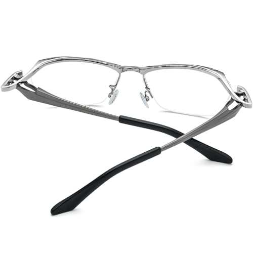 Image of FONEX Pure Titanium Glasses Frame Men Semi Rimless Square Eyeglasses Eyewear DTX416