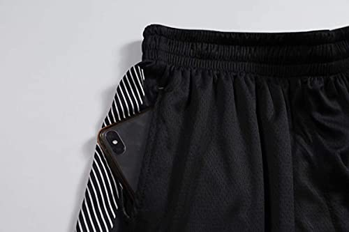 Shorts masculinos para basquete, shorts para academia, corrida, shorts masculinos com bolso com zípe