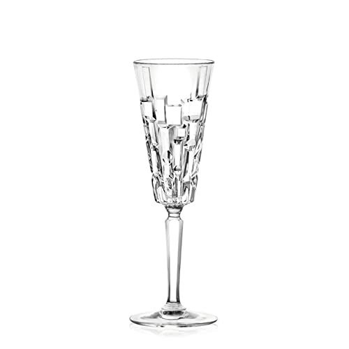 RCR 27437020006 Etna Champagne Flute, Set of 6, 190 ml, Dishwasher Safe, Ideal for New Homeowners or Dinner Parties, Celebration Glasses