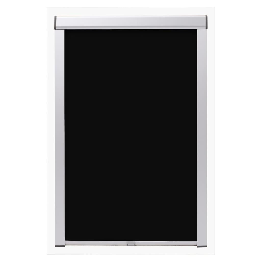 Verdunklungsrollo, Schwarz, 206 GGL GGU | Polyester, schmutzabweisend, Aluminiumbeschichtung, zentraler Zugmechanismus, Reinigung mit feuchtem Tuch