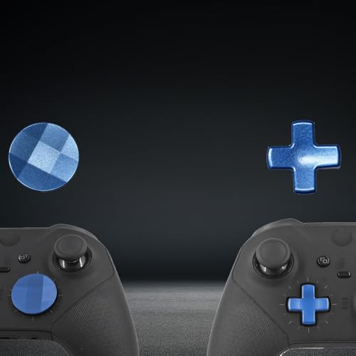 Image of 2Pcs Elite 2 D-pads Replacements for Xbox Elite Series 2 Controller, Magnetic D-pads Replacement Parts for Xbox One Elite Series 2 /Series 2 Core /Series 1 Controller, Metallic Cross-shaped D-pad(Blue)