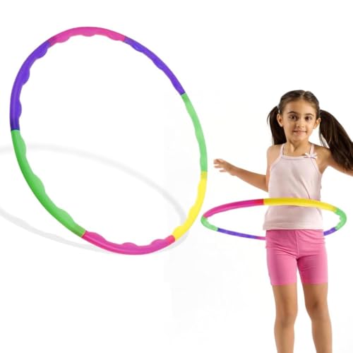 QEXUJOW Un aro de hula-hula desmontable para niños, con 9 secciones ajustables, apto para gimnasia y fitness, y para niños a partir de 6 años.