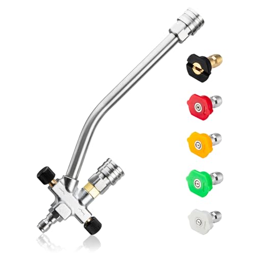 GALELEOPARD Foam Cannon Dual-Connector Accessory Pressure Washer Double Tip Attachment for Soap Cannon 1/4 Quick Connect Dual Lance Pressure Washer Wand 5 Pressure Washer Sprayer Nozzles